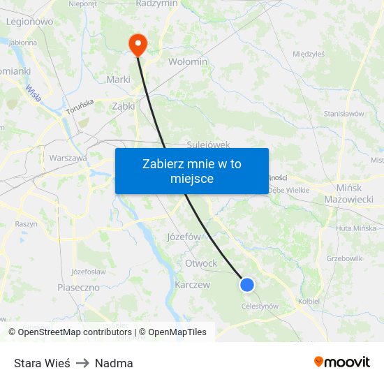 Stara Wieś to Nadma map