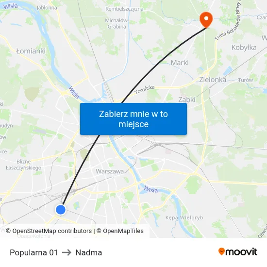 Popularna 01 to Nadma map