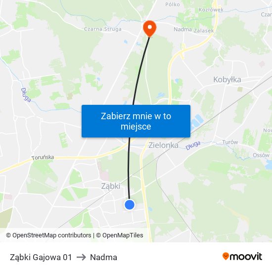 Ząbki Gajowa 01 to Nadma map