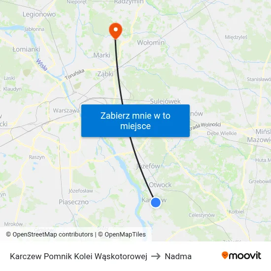 Karczew Pomnik Kolei Wąskotorowej to Nadma map