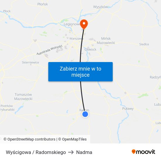 Wyścigowa / Radomskiego to Nadma map