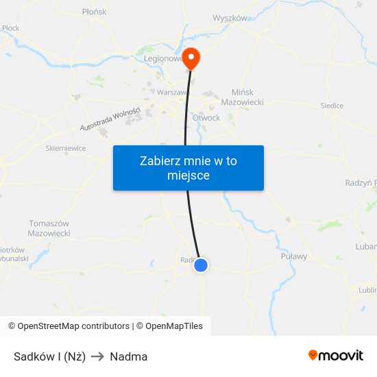 Sadków I (Nż) to Nadma map