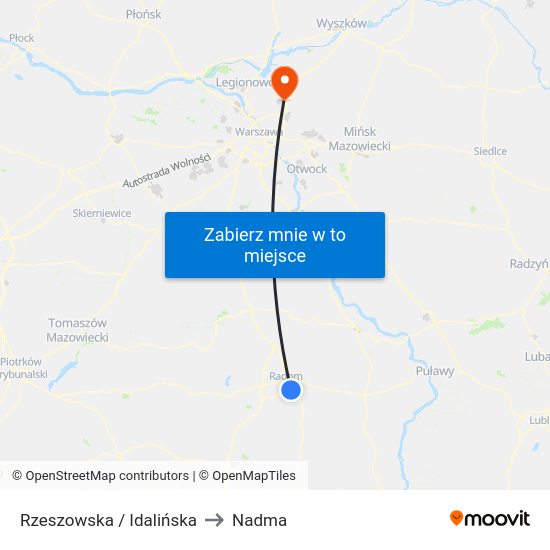 Rzeszowska / Idalińska to Nadma map