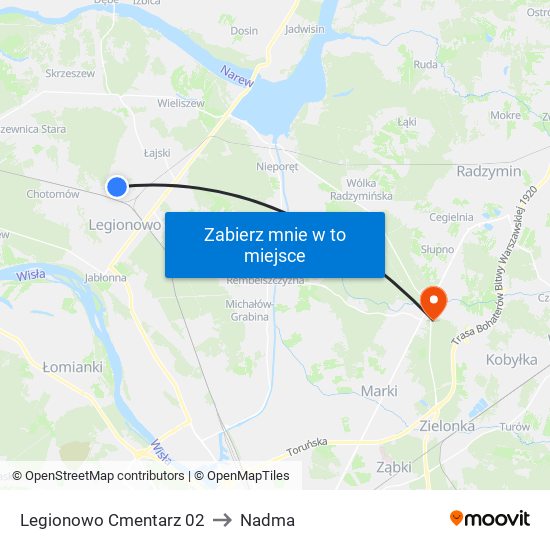 Legionowo Cmentarz 02 to Nadma map