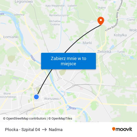 Płocka-Szpital to Nadma map