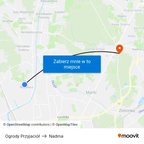 Ogrody Przyjaciół to Nadma map
