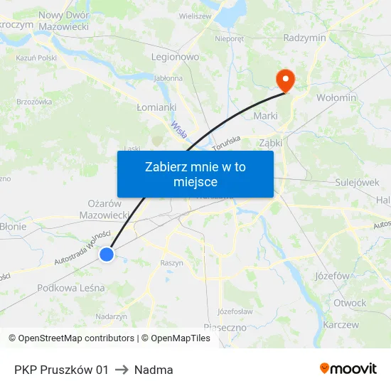 PKP Pruszków 01 to Nadma map