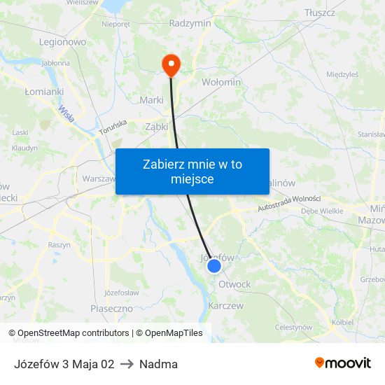 Józefów 3 Maja 02 to Nadma map