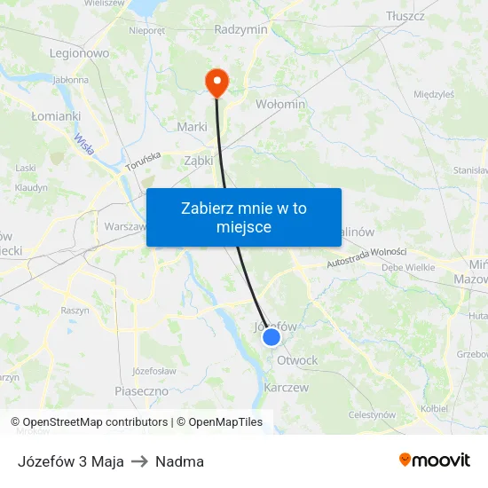 Józefów 3 Maja to Nadma map