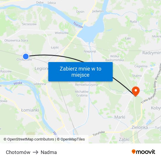 Chotomów to Nadma map