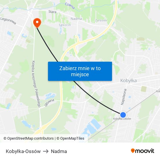 Kobyłka-Ossów to Nadma map