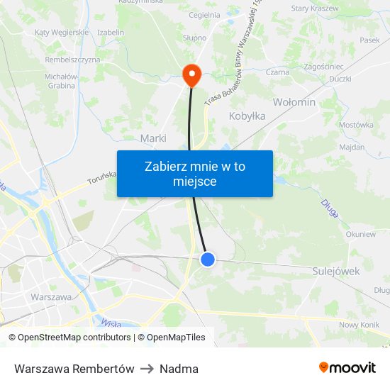 Warszawa Rembertów to Nadma map