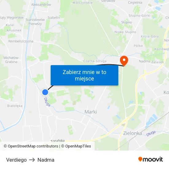 Verdiego to Nadma map