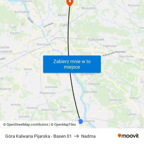 Góra Kalwaria Pijarska - Basen 01 to Nadma map