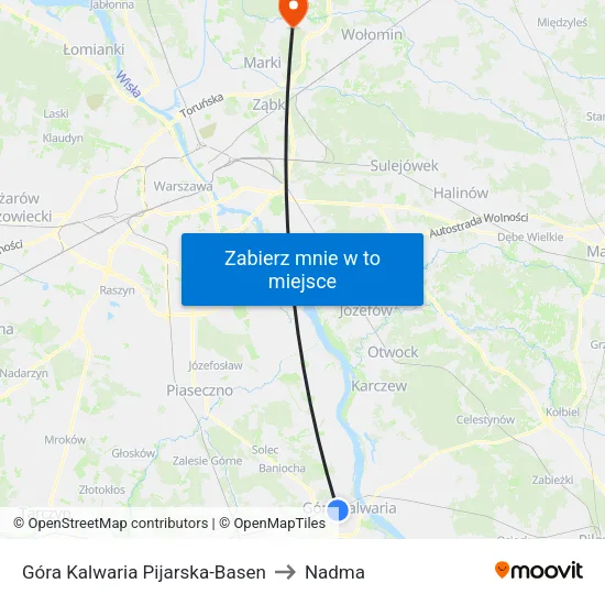 Góra Kalwaria Pijarska - Basen to Nadma map