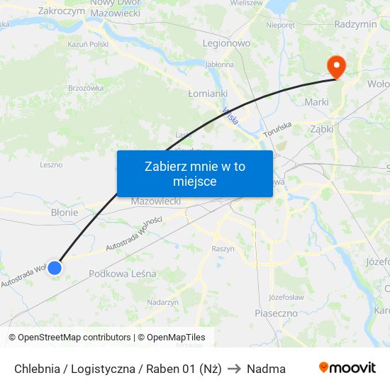 Chlebnia / Logistyczna / Raben 01 (Nż) to Nadma map