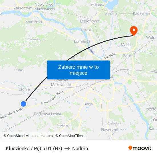 Kłudzienko / Pętla 01 (Nż) to Nadma map