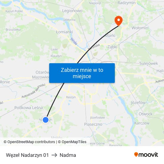 Węzeł Nadarzyn 01 to Nadma map