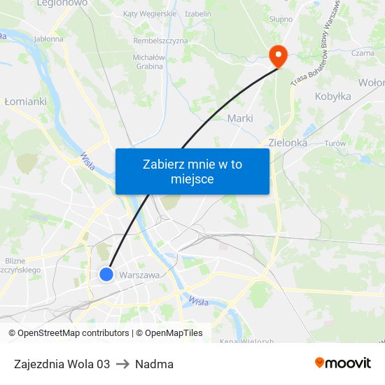 Zajezdnia Wola 03 to Nadma map