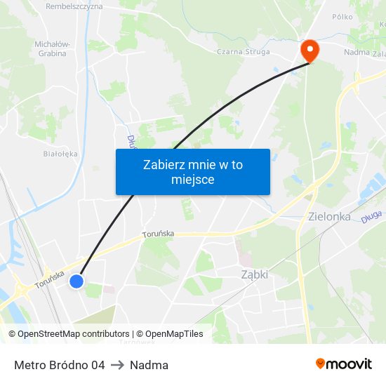 Metro Bródno 04 to Nadma map