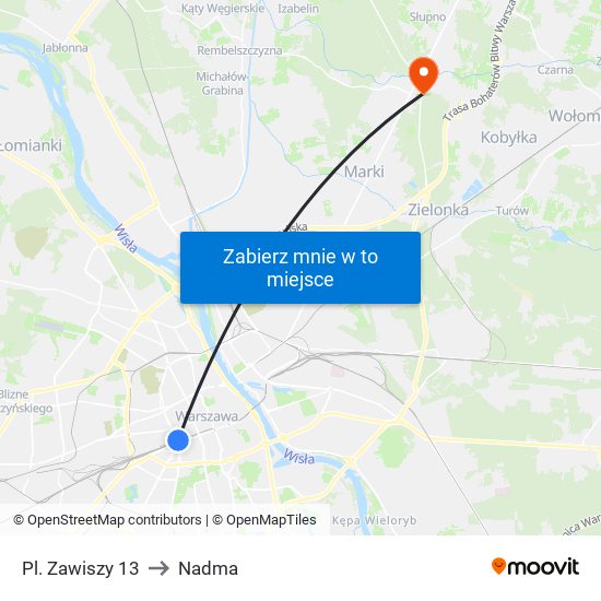 Pl. Zawiszy 13 to Nadma map