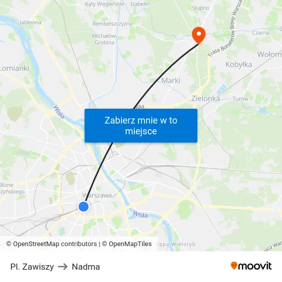 Pl. Zawiszy to Nadma map