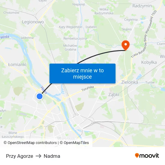 Przy Agorze to Nadma map