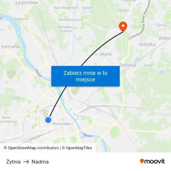 Żytnia to Nadma map