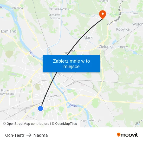 Och-Teatr to Nadma map