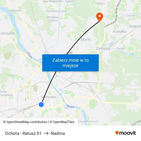 Ochota-Ratusz to Nadma map