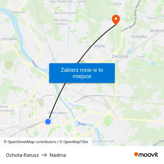 Ochota - Ratusz to Nadma map