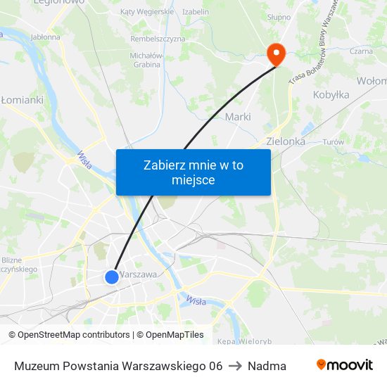 Muzeum Powstania Warszawskiego to Nadma map