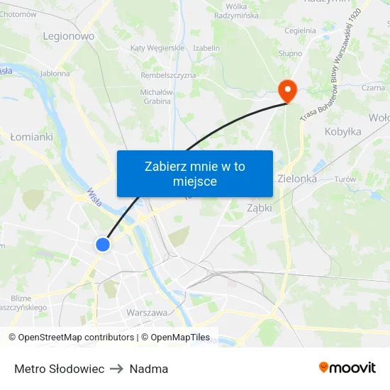 Metro Słodowiec to Nadma map