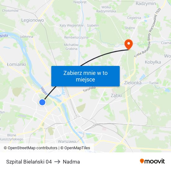 Szpital Bielański 04 to Nadma map