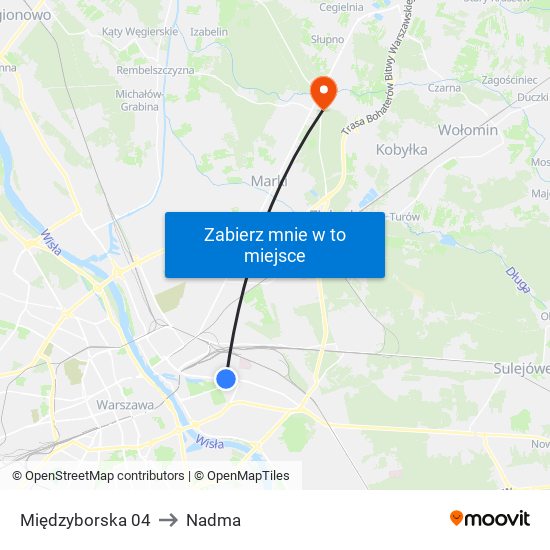 Międzyborska 04 to Nadma map