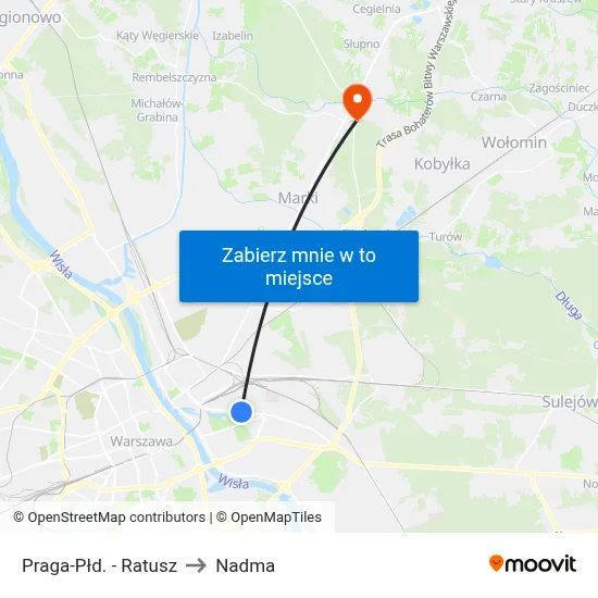 Praga-Płd. - Ratusz to Nadma map