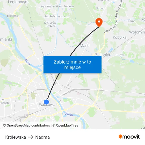 Królewska to Nadma map