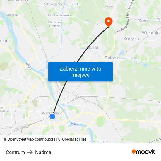 Centrum to Nadma map