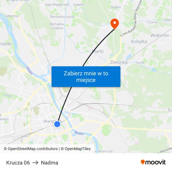 Krucza to Nadma map