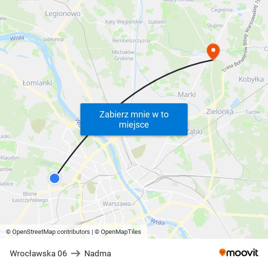 Wrocławska to Nadma map