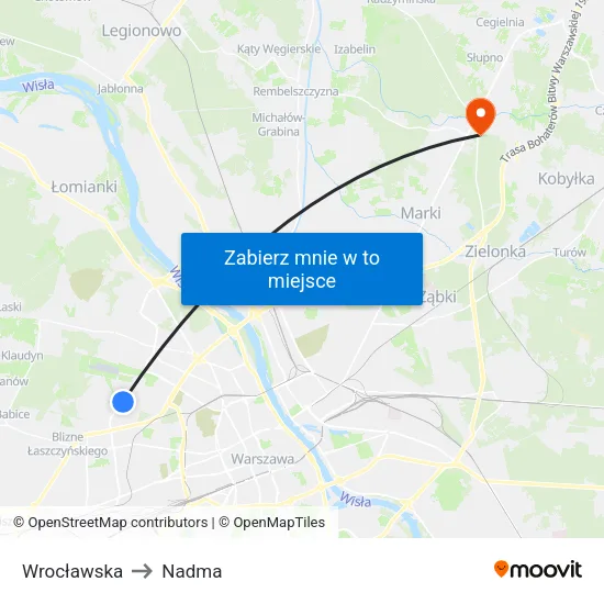 Wrocławska to Nadma map