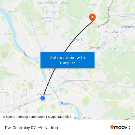 Dw. Centralny 07 to Nadma map