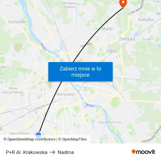 P+R Al. Krakowska to Nadma map