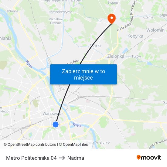 Metro Politechnika 04 to Nadma map