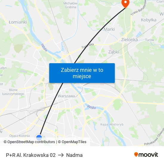 P+R Al. Krakowska to Nadma map