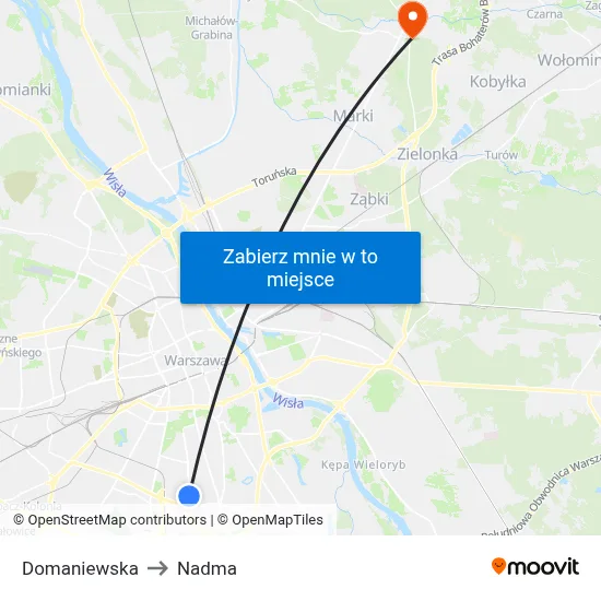 Domaniewska to Nadma map