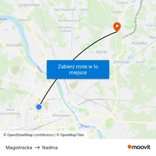 Magistracka to Nadma map