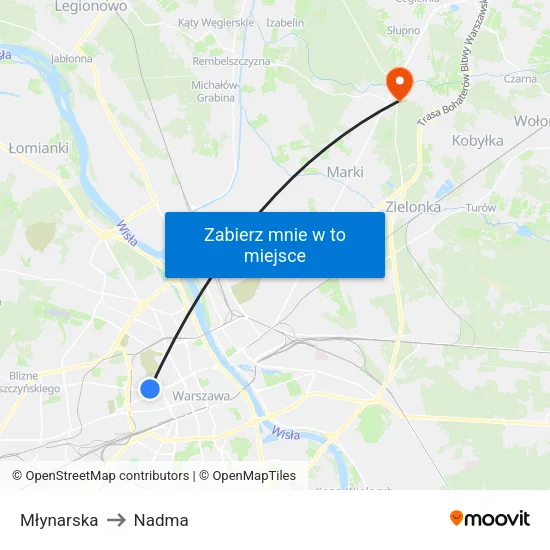 Młynarska to Nadma map
