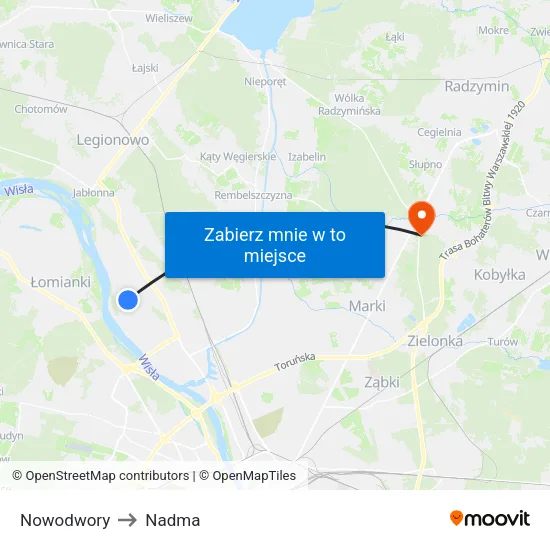Nowodwory to Nadma map