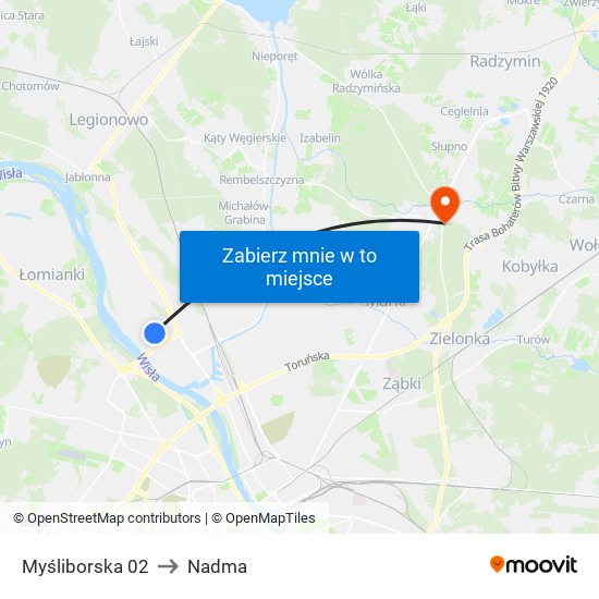 Myśliborska 02 to Nadma map